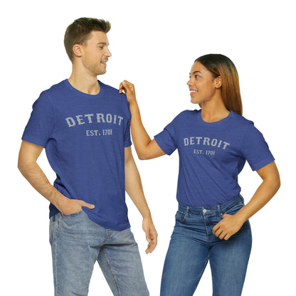 Detroit EST. 1701' T-Shirt (Silver Ballpark Font) | Unisex Standard