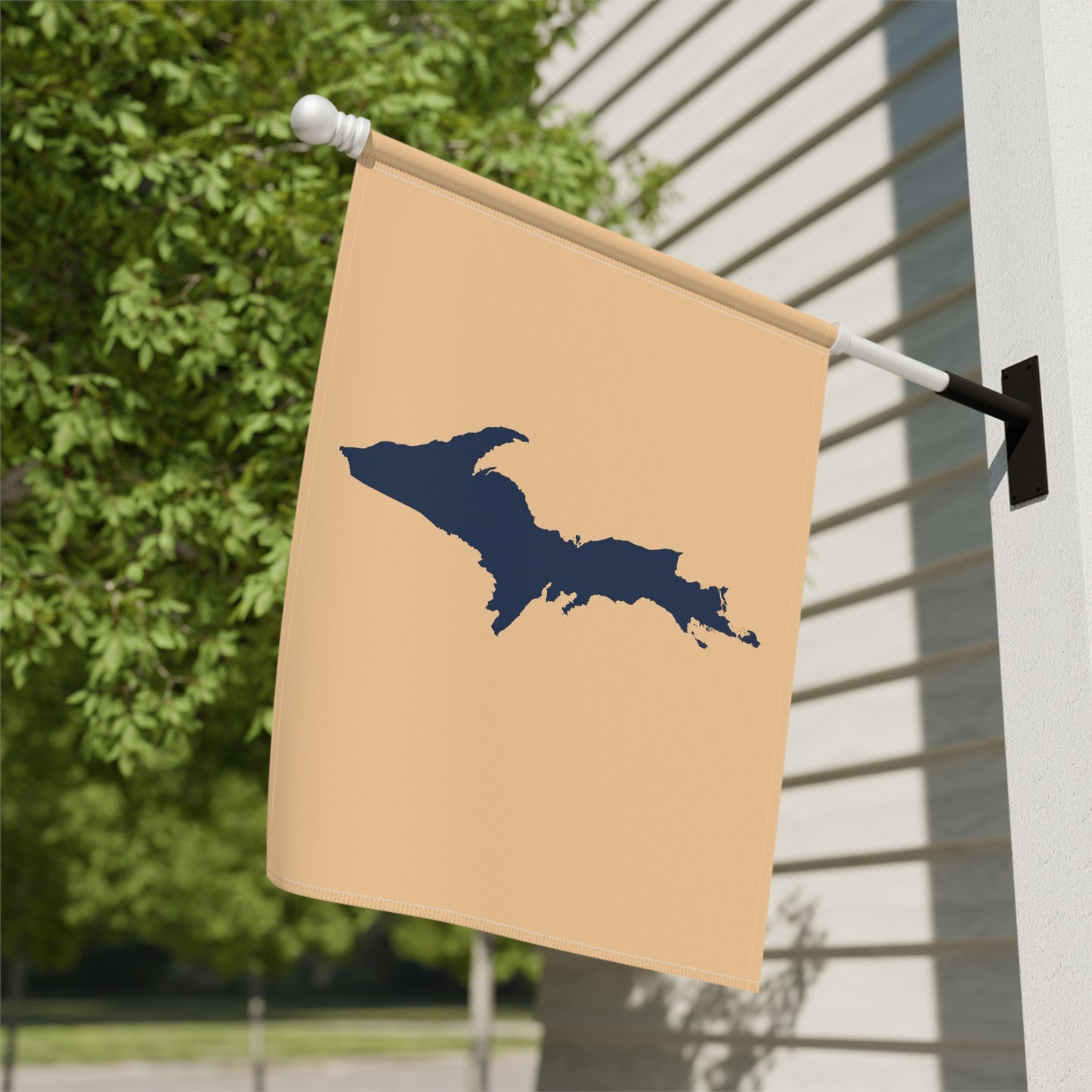 Michigan Upper Peninsula Home & Garden Flag (w/ UP Outline) | Pale Apricot