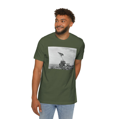 'Raising the Flag on Iwo Jima' Photo T-Shirt (Rosenthal, 1945) | Made in USA