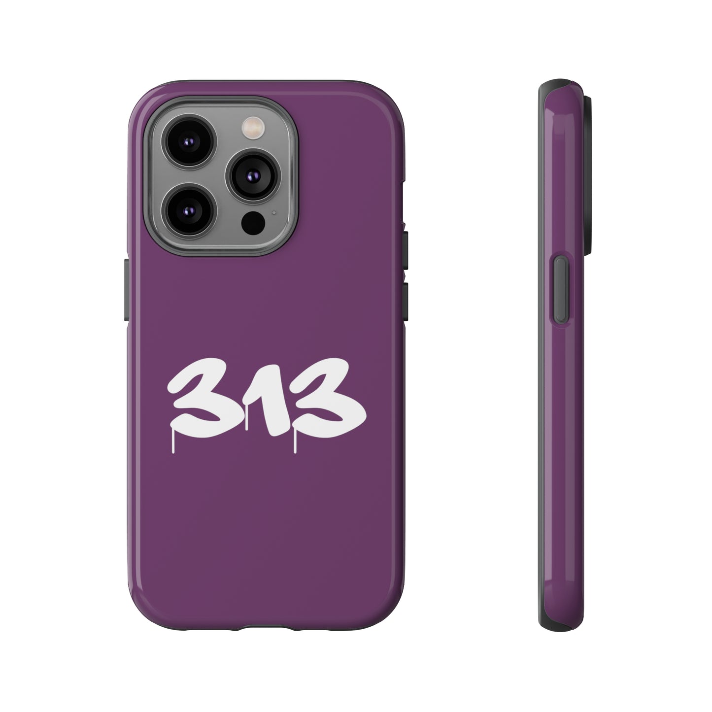 Detroit '313' Tough Phone Case (Plum Tag Font) | Apple iPhone