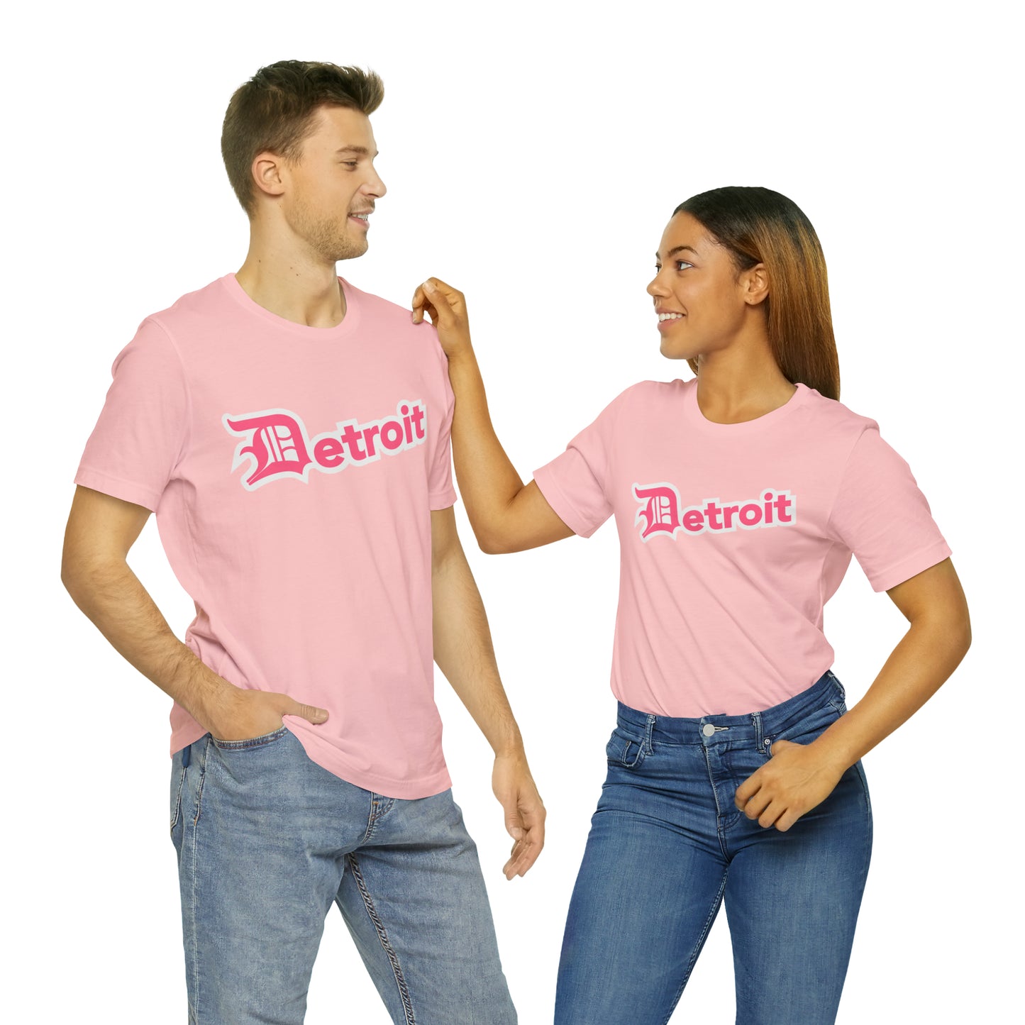 'Detroit' T-Shirt (Rhodochrosite Pink w/ Old English 'D') | Unisex Standard