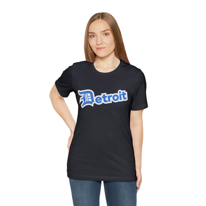 'Detroit' T-Shirt (Azure w/ Old English 'D') | Unisex Standard