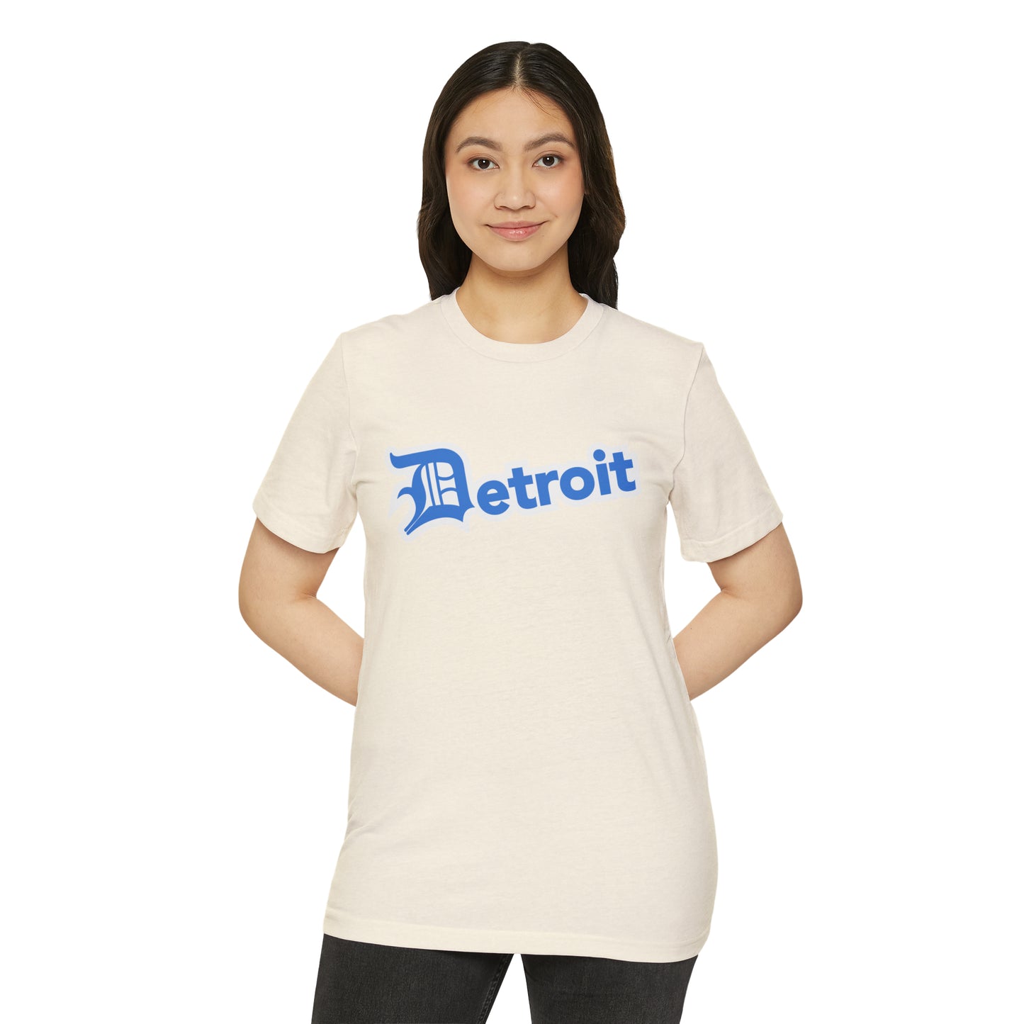 'Detroit' T-Shirt (Azure Old English 'D') | Unisex Recycled Organic