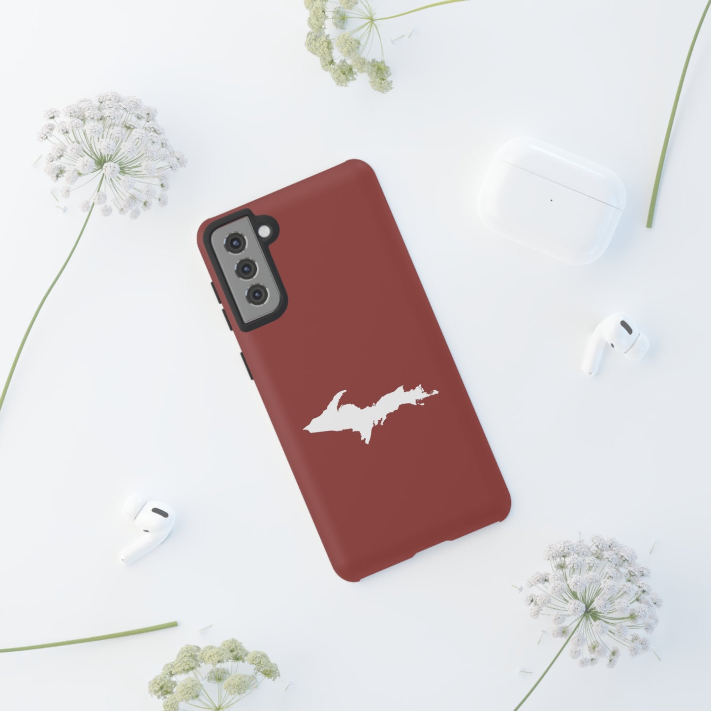 Michigan Upper Peninsula Tough Phone Case (Ore Dock Red w/ UP Outline) | Samsung & Pixel Android