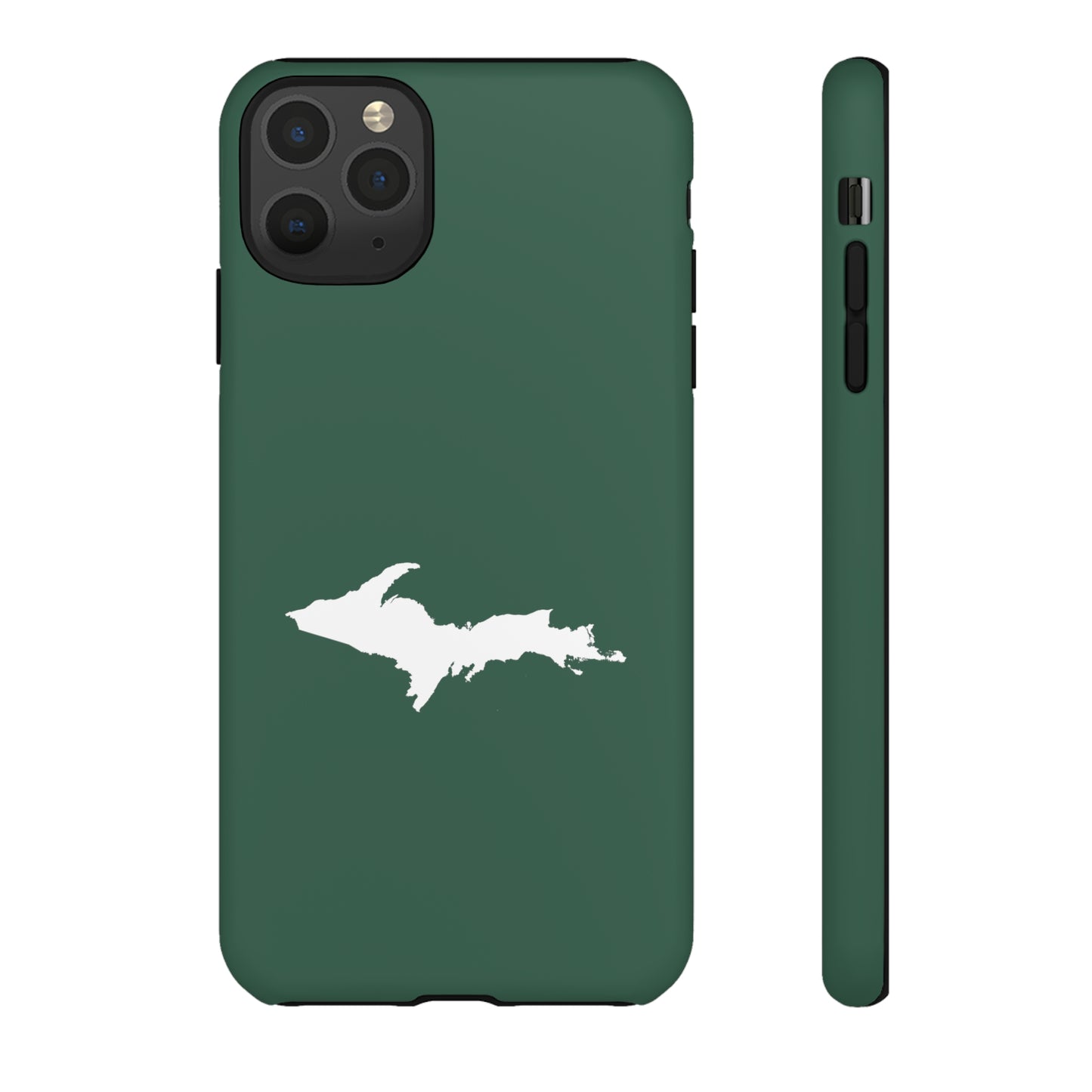 Michigan Upper Peninsula Tough Phone Case (Ginger Ale Green w/ UP Outline) | Apple iPhone