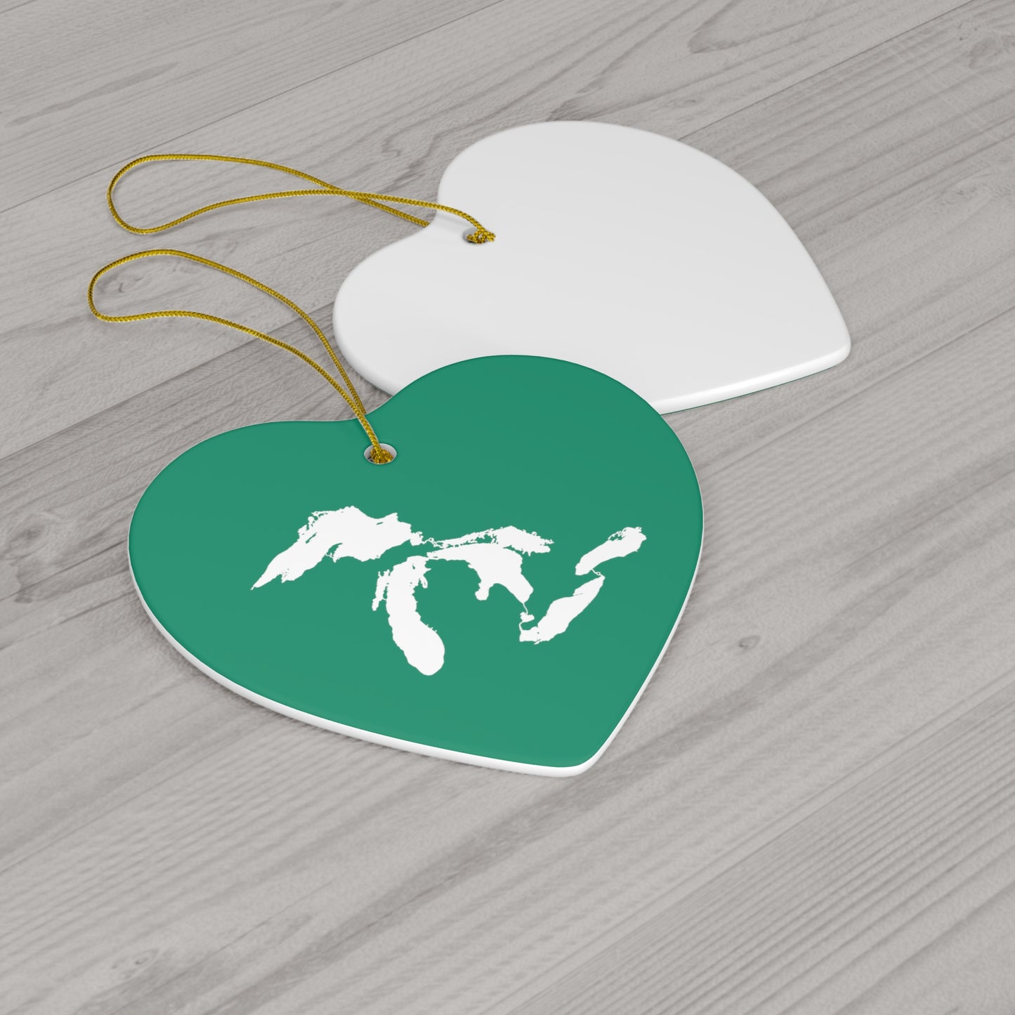 Great Lakes Christmas Ornament (Emerald Green) | Ceramic - 4 Shapes