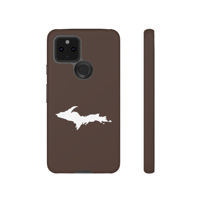 Michigan Upper Peninsula Tough Phone Case (Hickory Color w/ UP Outline) | Samsung & Pixel Android