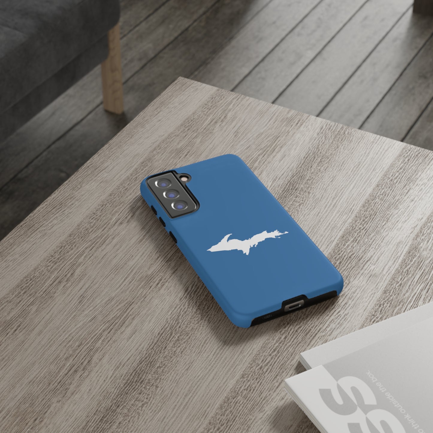 Michigan Upper Peninsula Tough Phone Case (Lake Superior Blue w/ UP Outline) | Samsung & Pixel Android