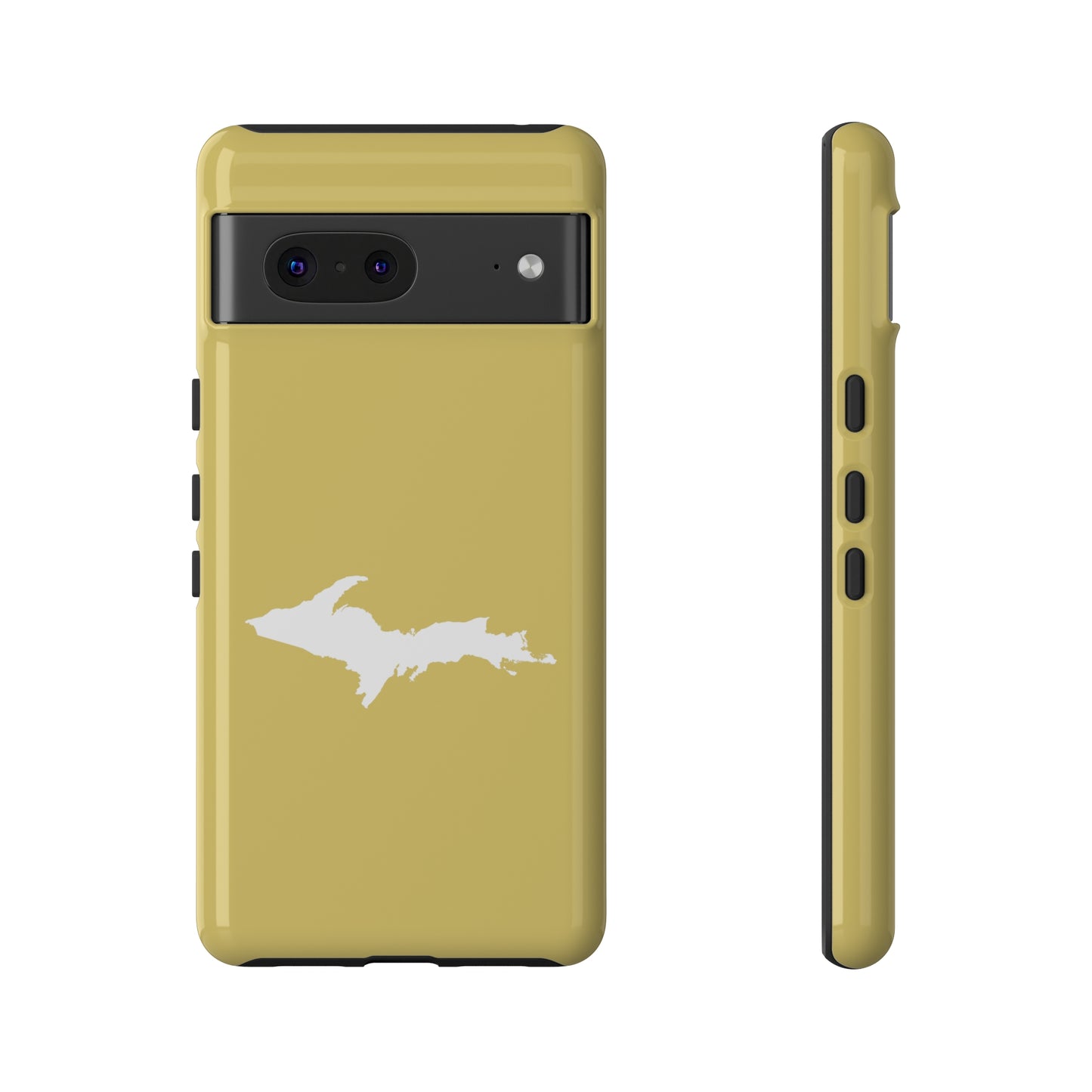 Michigan Upper Peninsula Tough Phone Case (Plum Yellow w/ UP Outline) | Samsung & Pixel Android