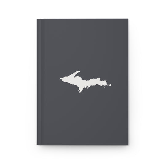 Michigan Upper Peninsula Hardcover Journal (Iron Ore Grey w/ UP Outline) | Ruled - 150pgs