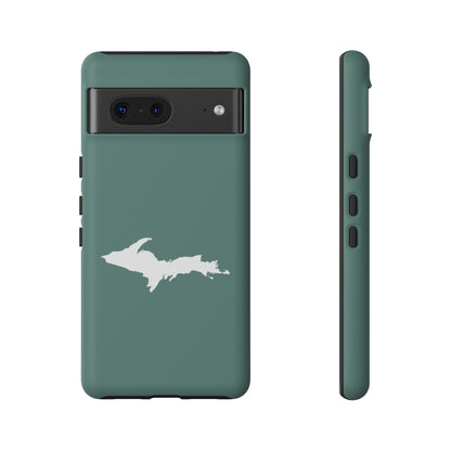 Michigan Upper Peninsula Tough Phone Case (Copper Green w/ UP Outline) | Samsung & Pixel Android