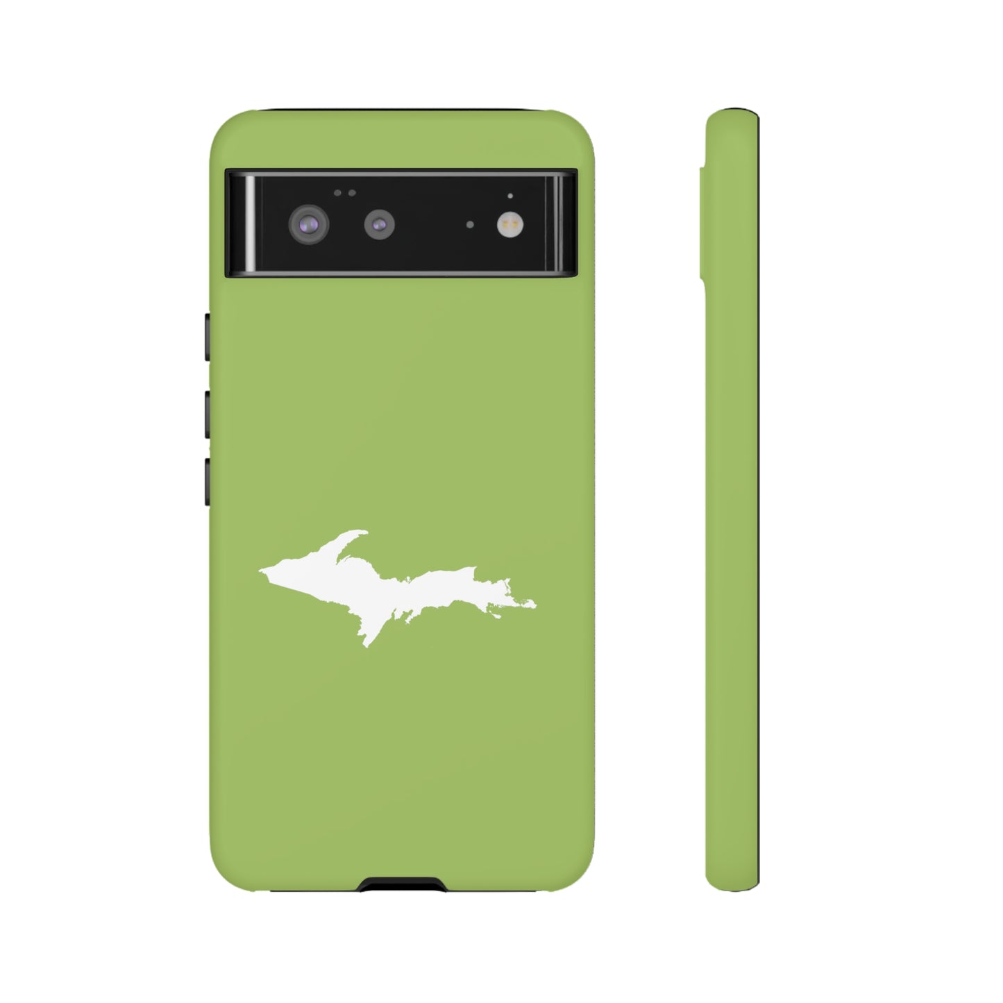 Michigan Upper Peninsula Tough Phone Case (Gooseberry Green w/ UP Outline) | Samsung & Pixel Android