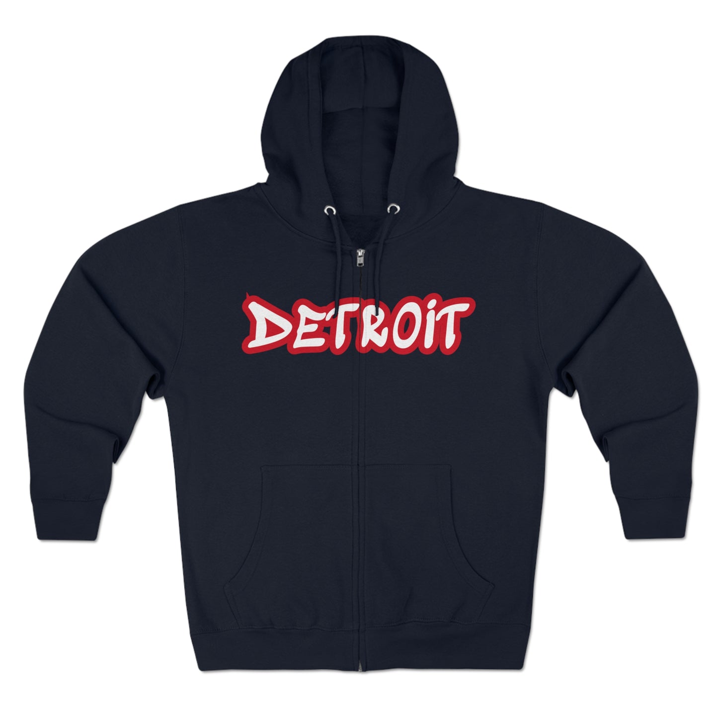 'Detroit' Hoodie (Aliform Red Tag Font) | Unisex Full Zip