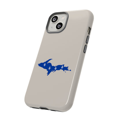 Michigan Upper Peninsula Tough Phone Case (Canvas Color w/ UP Quebec Flag Outline) | Apple iPhone