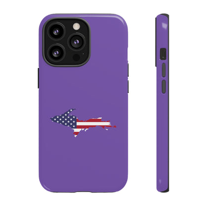 Michigan Upper Peninsula Tough Phone Case (Lake Iris w/ UP USA Flag Outline) | Apple iPhone