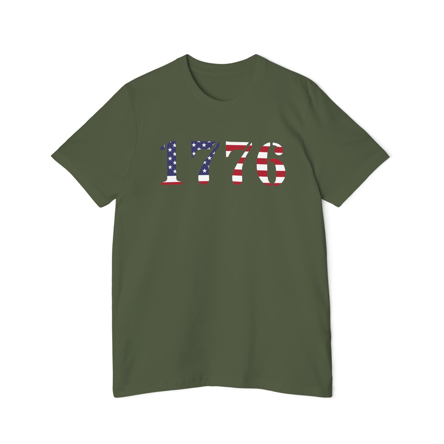 '1776' T-Shirt (Army Stencil Flag Colors) | Made in USA