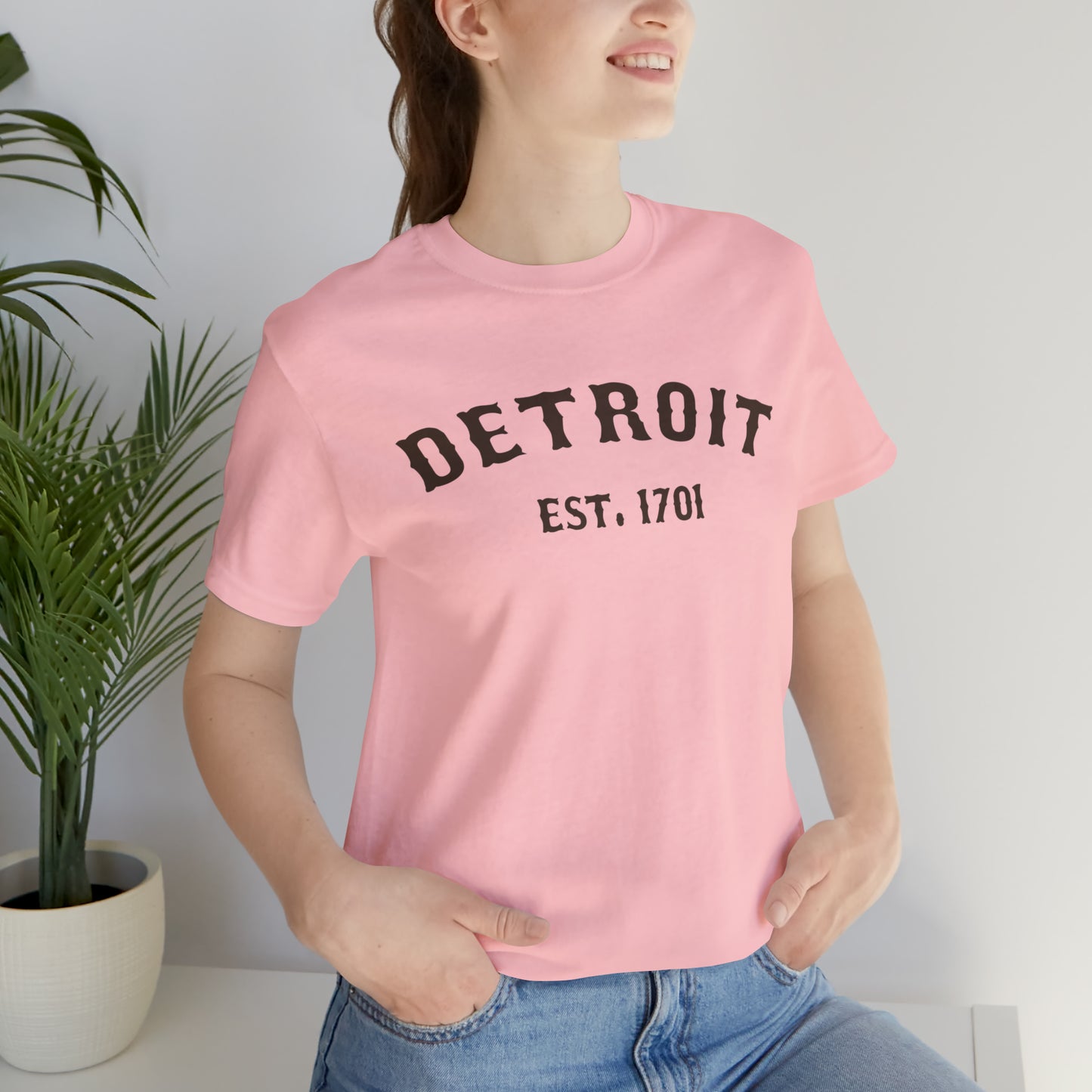 'Detroit EST. 1701' T-Shirt (Hickory Ballpark Font) | Unisex Standard