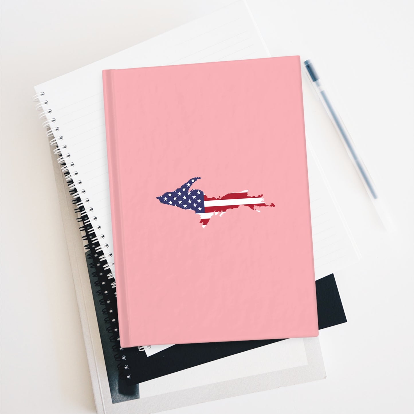 Michigan Upper Peninsula Blank Sketchbook (w/ UP USA Flag) | Strawberry Pink