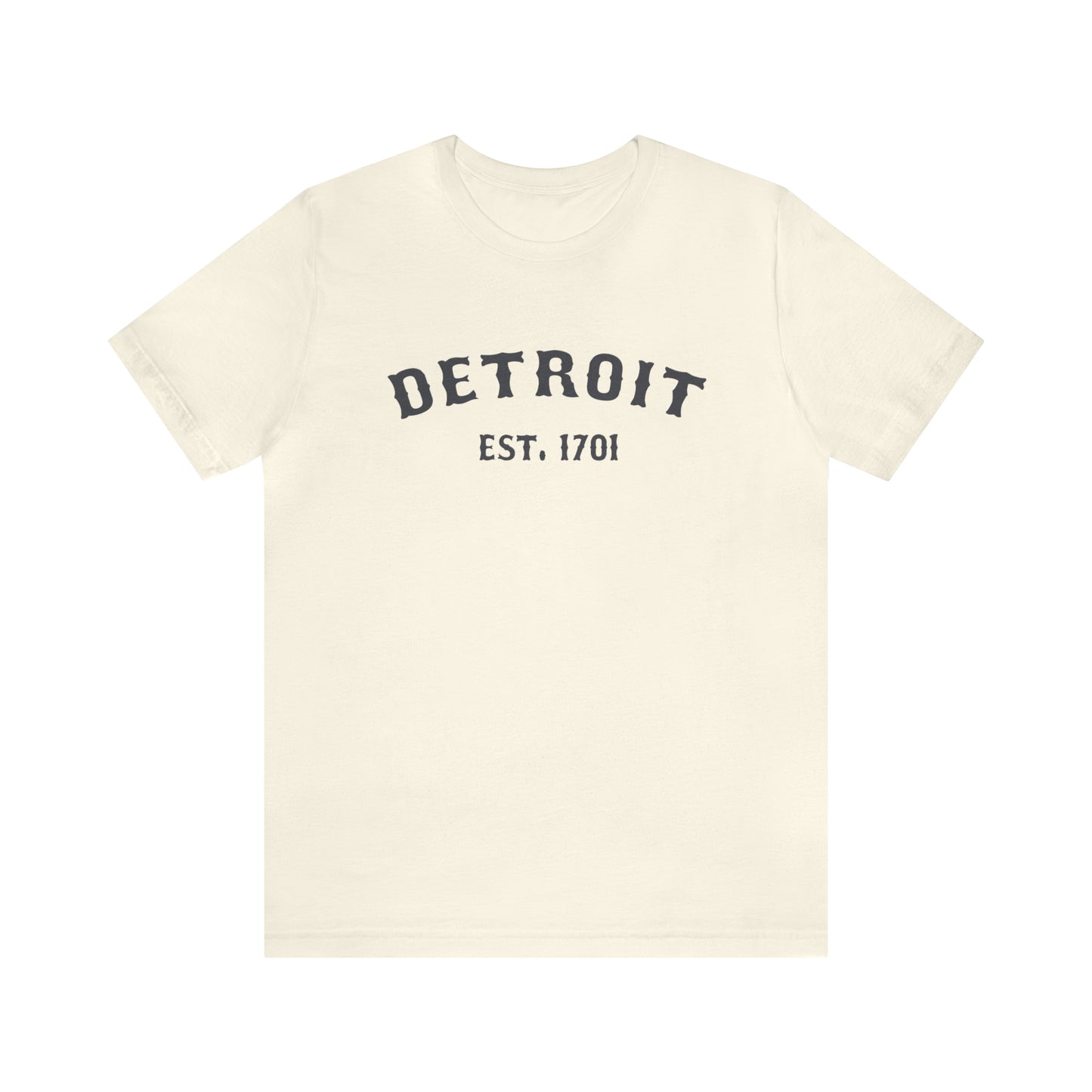 'Detroit EST. 1701' T-Shirt (Iron Ore Grey Ballpark Font) | Unisex Standard