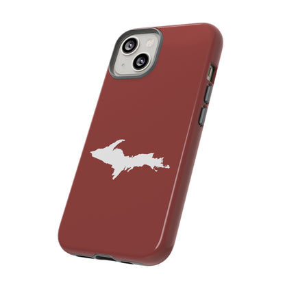 Michigan Upper Peninsula Tough Phone Case (Ore Dock Red w/ UP Outline) | Apple iPhone