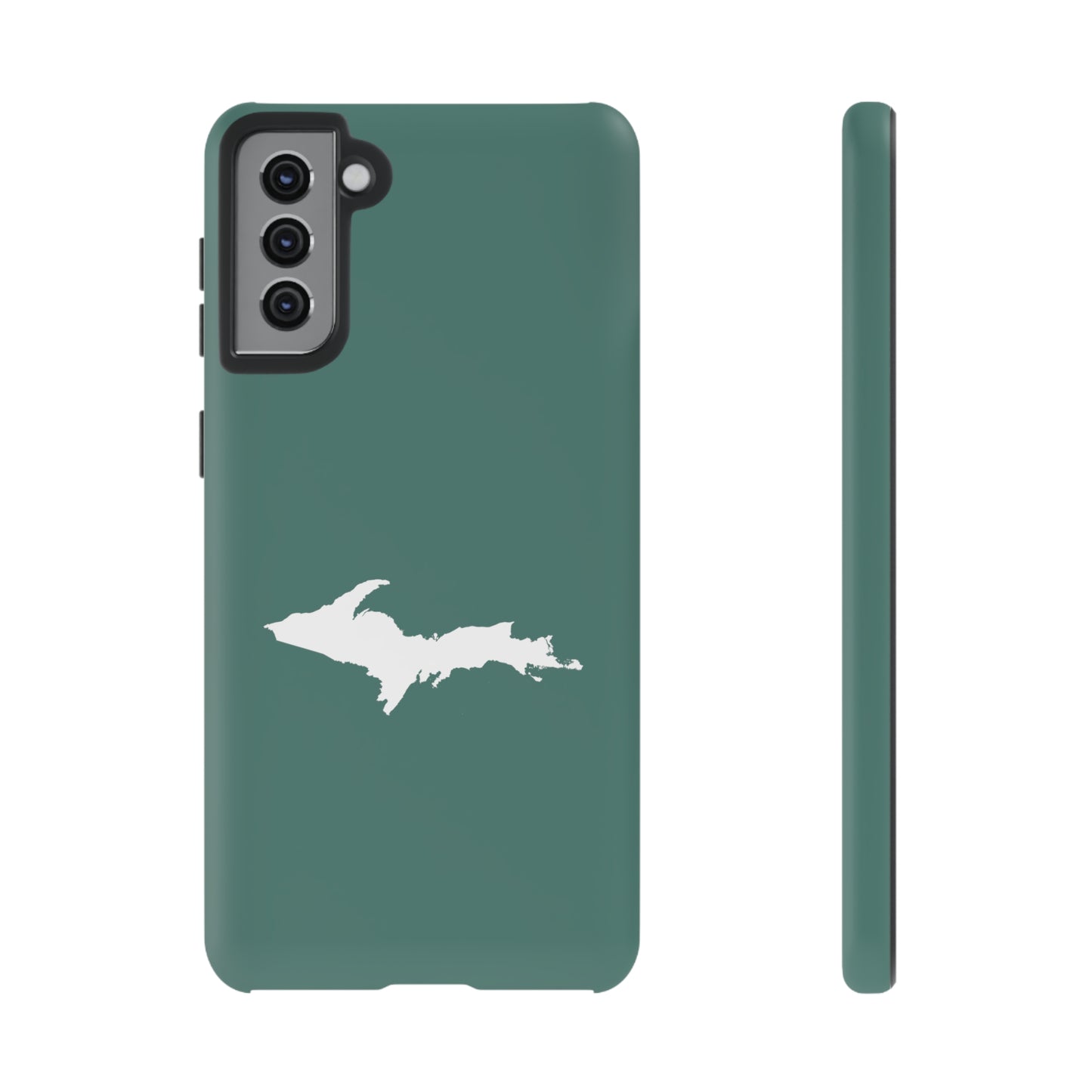 Michigan Upper Peninsula Tough Phone Case (Copper Green w/ UP Outline) | Samsung & Pixel Android