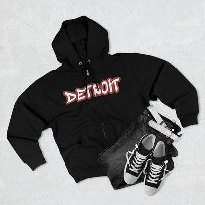 'Detroit' Hoodie (Ore Dock Red Tag Font) | Unisex Full Zip