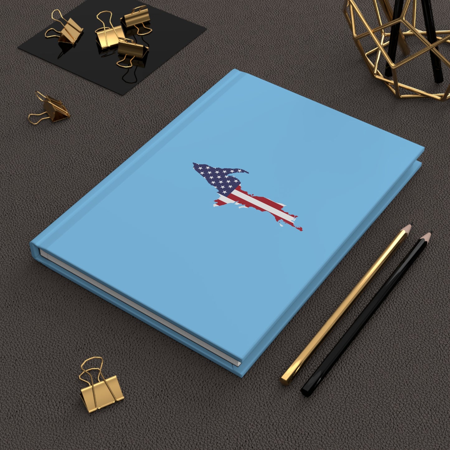 Michigan Upper Peninsula Hardcover Journal (w/ UP USA Flag) | Ruled - DTW Blue