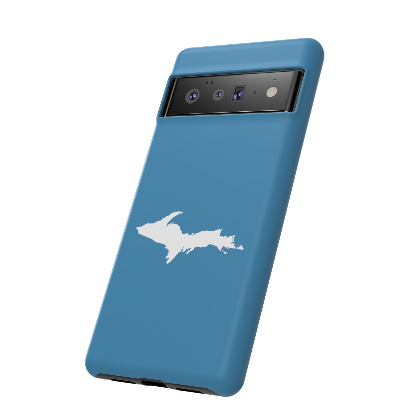 Michigan Upper Peninsula Tough Phone Case (Lake Michigan Blue w/ UP Outline) | Samsung & Pixel Android