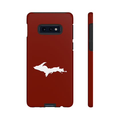 Michigan Upper Peninsula Tough Phone Case (Traverse Cherry Red w/ UP Outline) | Samsung & Pixel Android