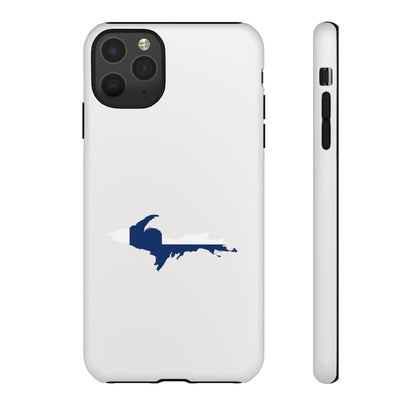 Michigan Upper Peninsula Tough Phone Case (Birch Bark White w/ UP Finland Flag Outline) | Apple iPhone