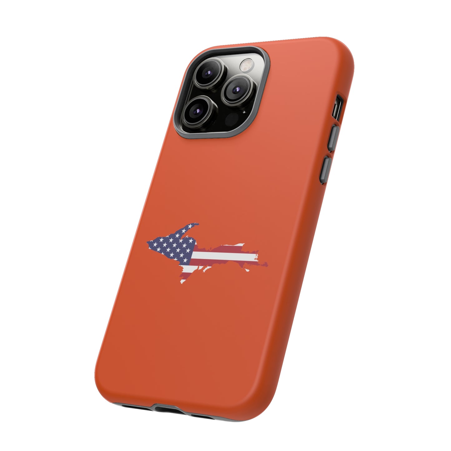 Michigan Upper Peninsula Tough Phone Case (Maple Leaf Orange w/ UP USA Outline) | Apple iPhone