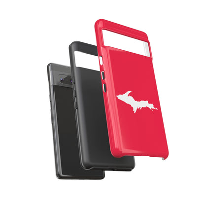 Michigan Upper Peninsula Tough Phone Case (Lighthouse Red w/ UP Outline) | Samsung & Pixel Android