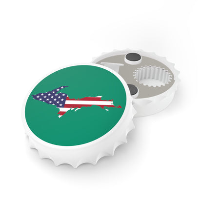 Michigan Upper Peninsula Bottle Opener (w/ UP USA Flag ) | Emerald Green