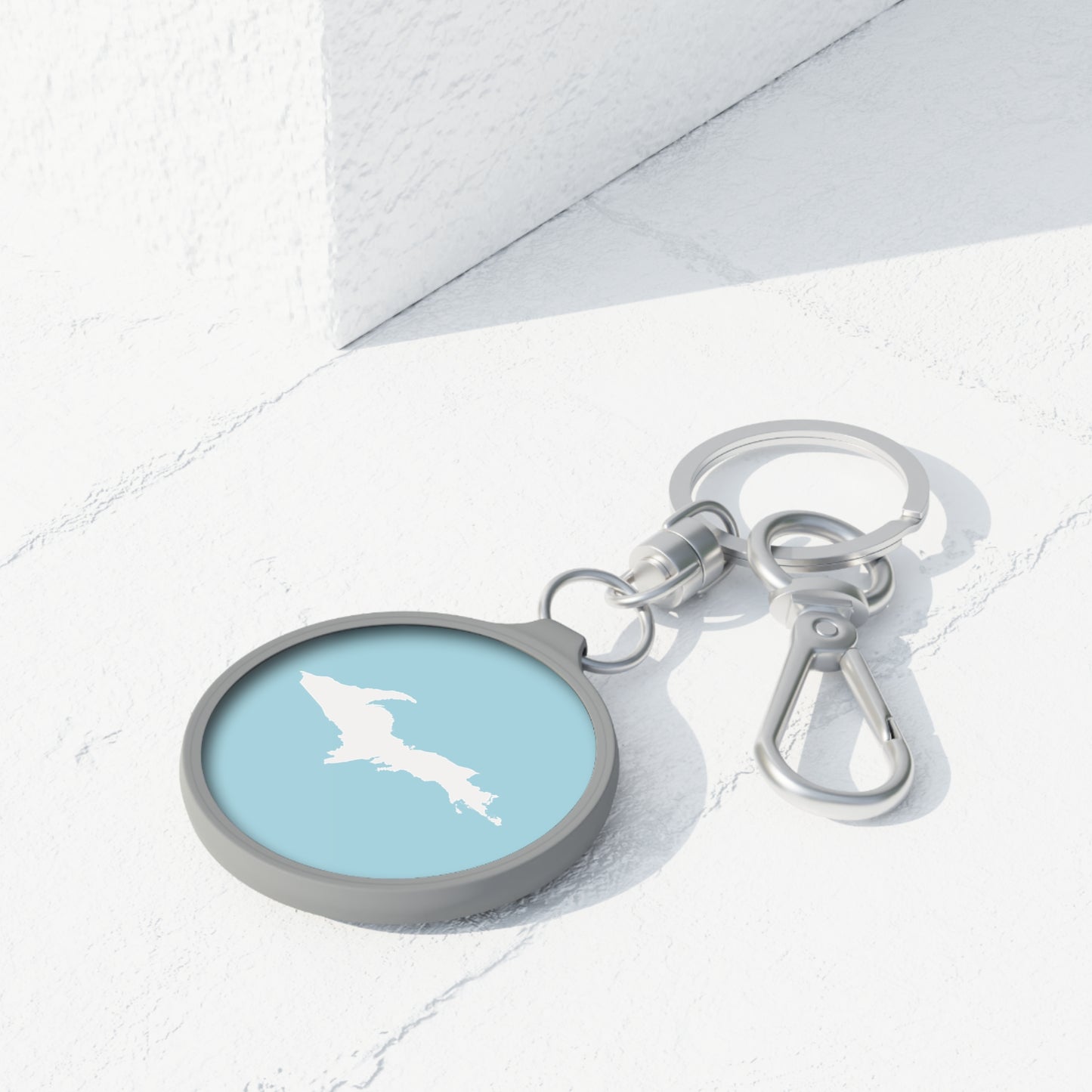 Michigan Upper Peninsula Keyring (w/ UP Outline) | '58 Caddie Blue