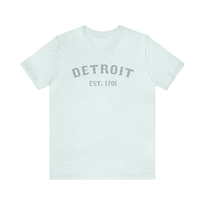 Detroit EST. 1701' T-Shirt (Silver Ballpark Font) | Unisex Standard