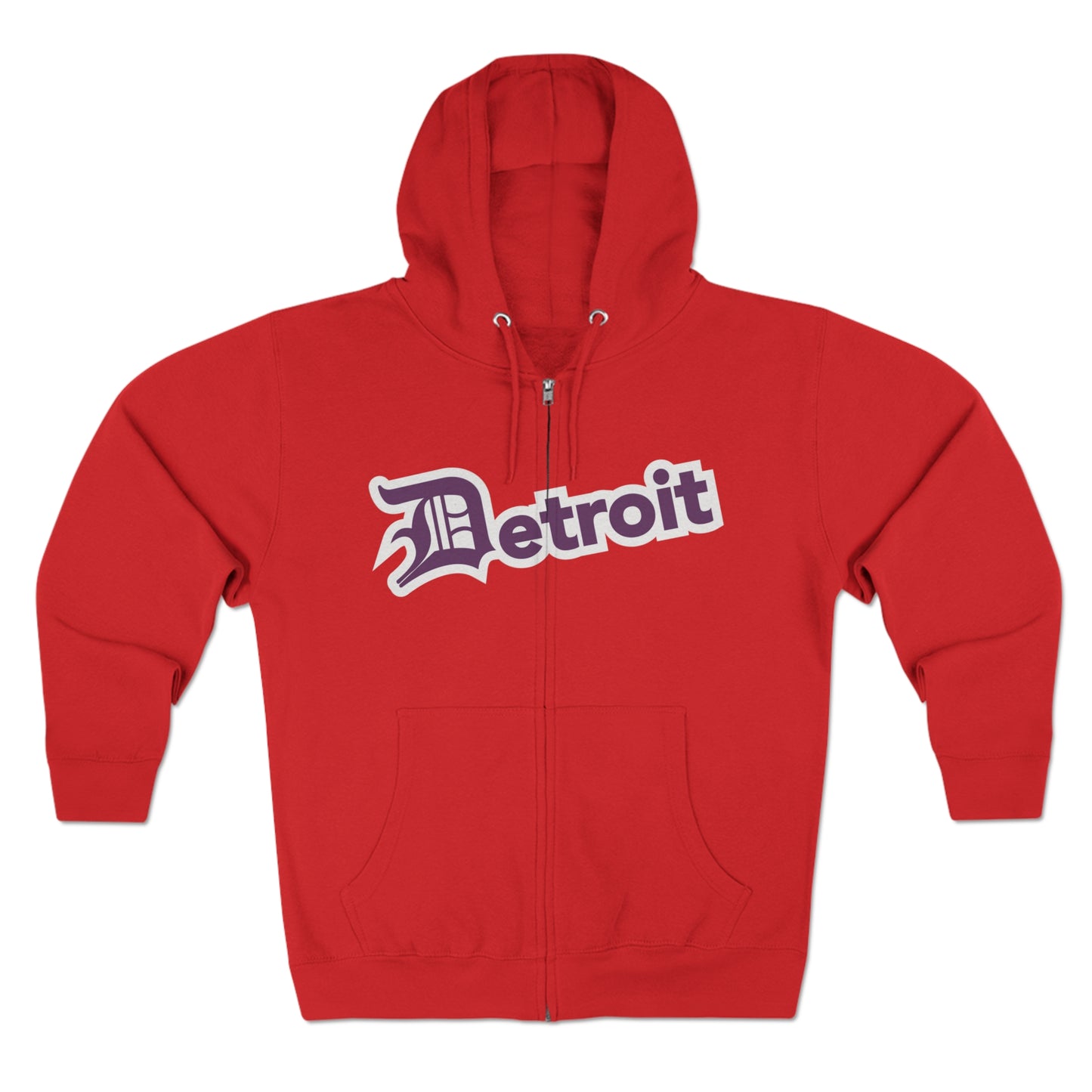 'Detroit' Hoodie (Plum w/ Old English 'D') | Unisex Full Zip