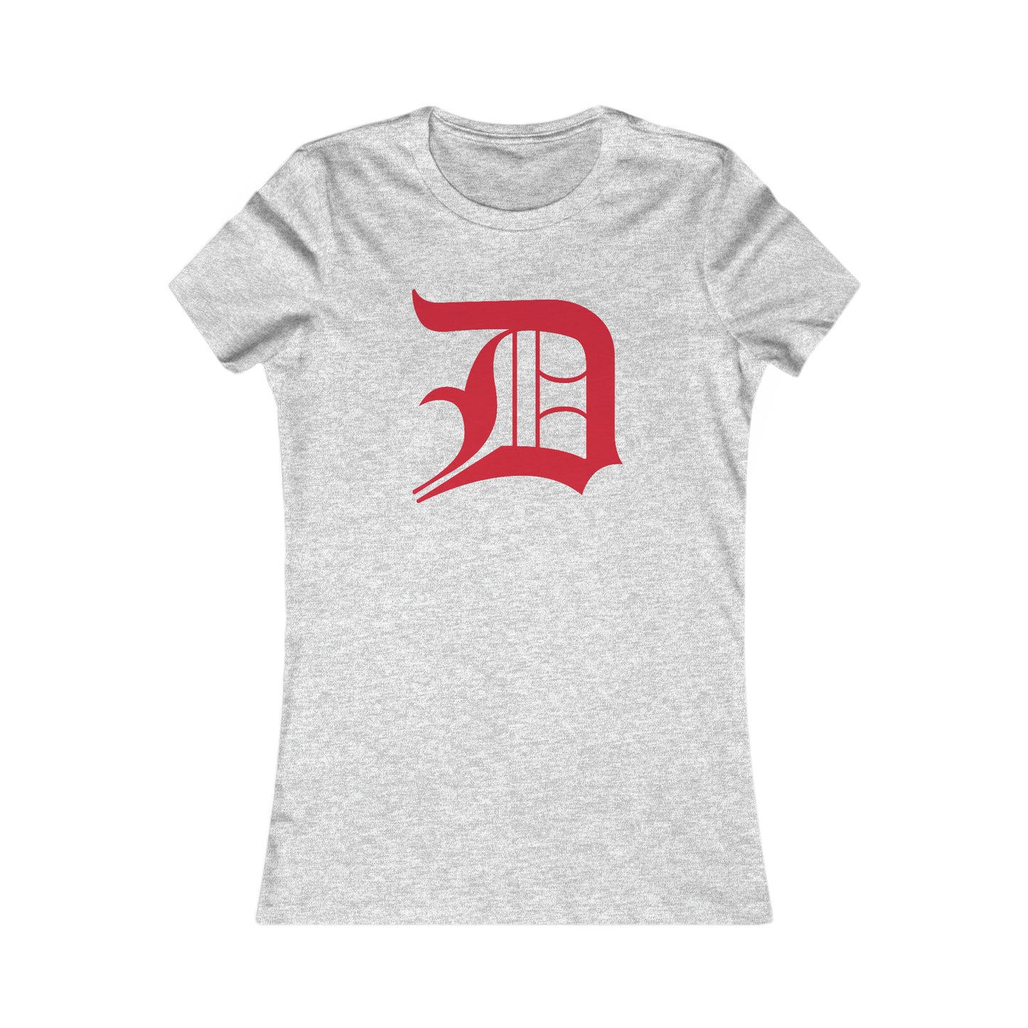 Detroit 'Old English D' T-Shirt (Aliform Red) | Women's Slim Fit