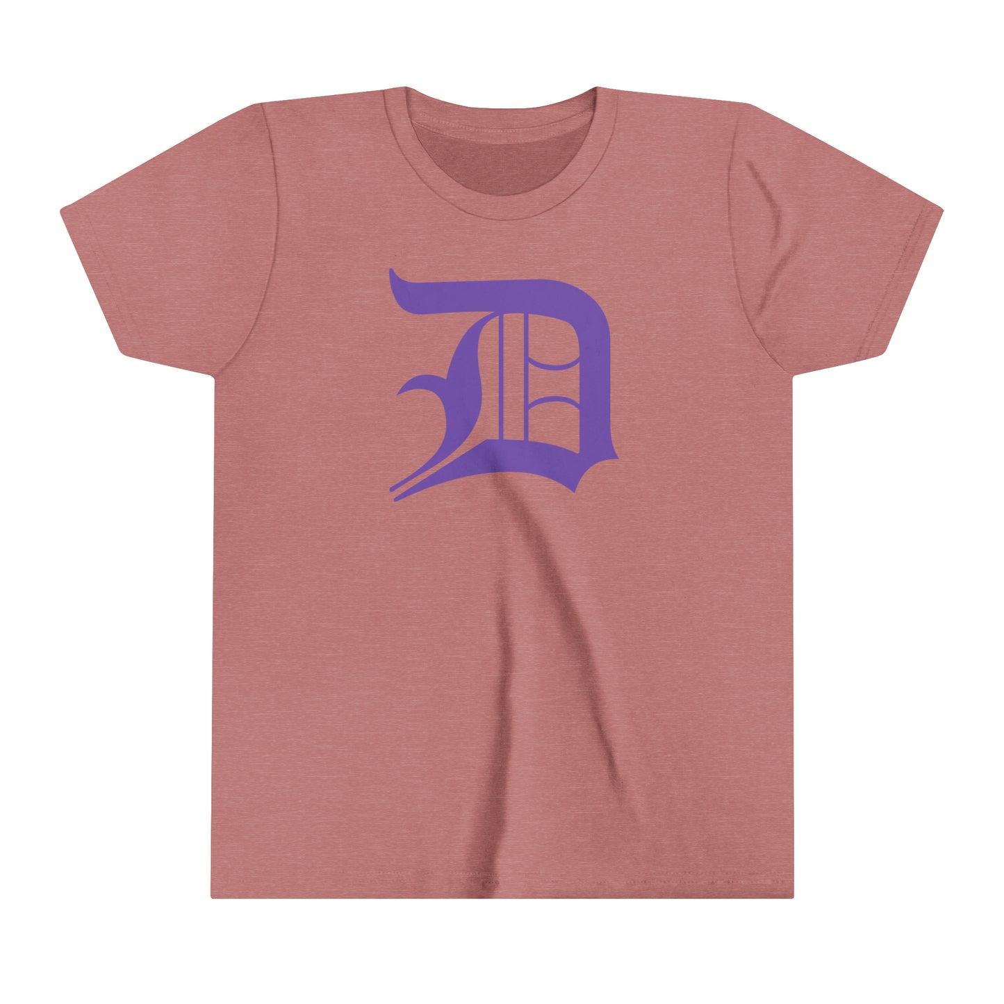 Detroit 'Old English D' T-Shirt (Lake Iris) | Youth Short Sleeve