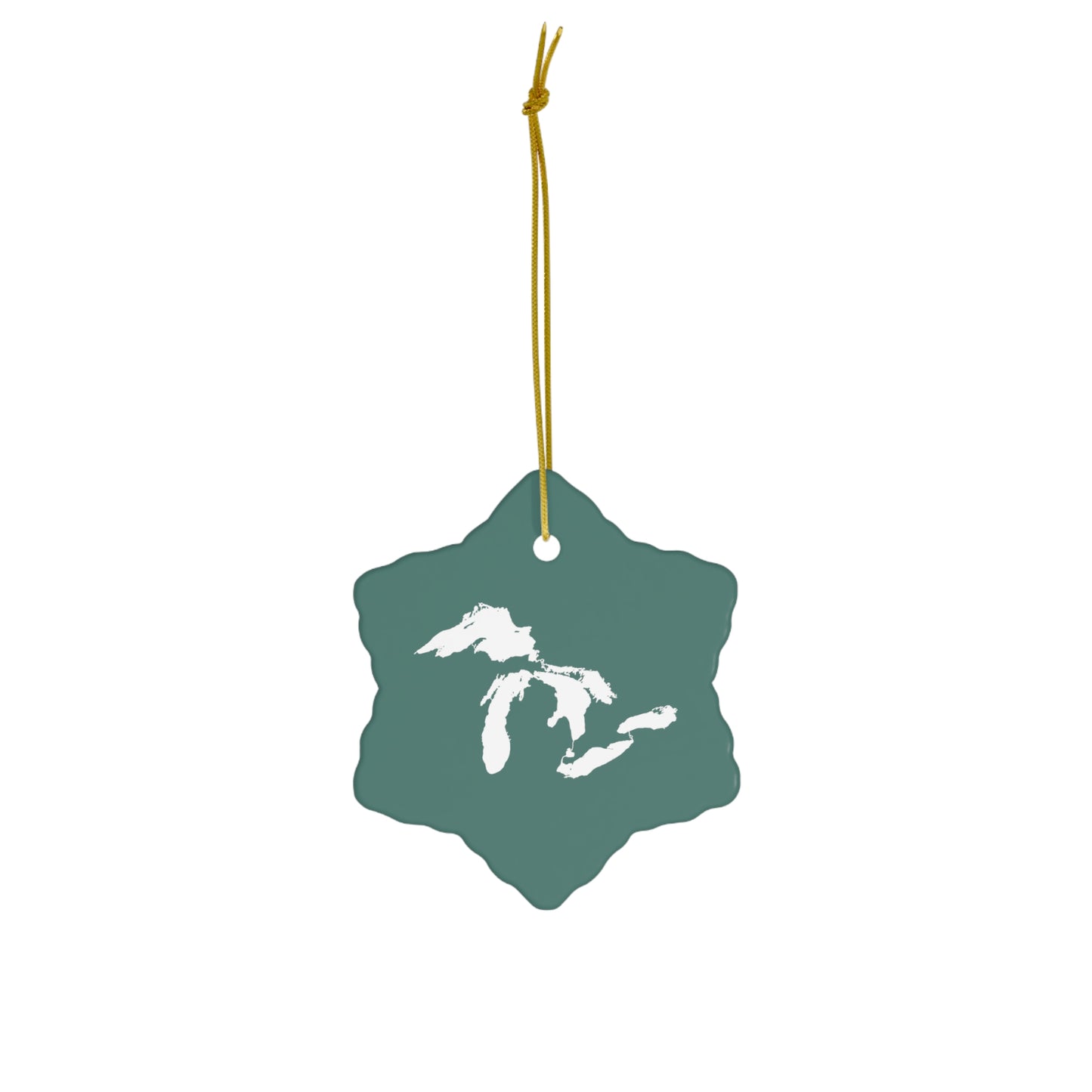 Great Lakes Christmas Ornament (Copper Green) | Ceramic - 4 Shapes