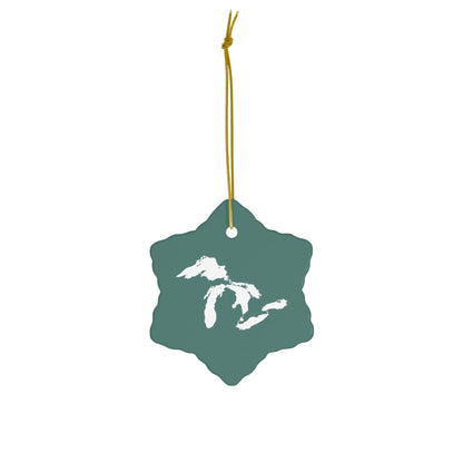 Great Lakes Christmas Ornament (Copper Green) | Ceramic - 4 Shapes