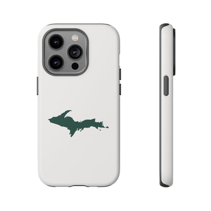 Michigan Upper Peninsula Tough Phone Case (Birch Bark White w/ Green UP Outline) | Apple iPhone