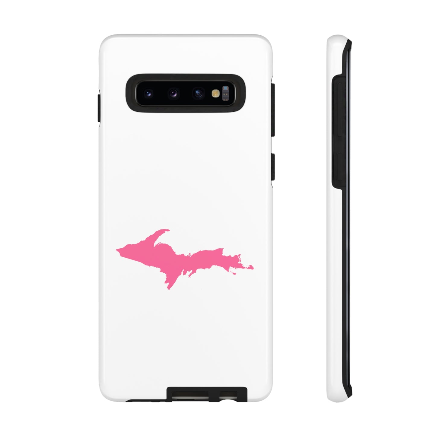 Michigan Upper Peninsula Tough Phone Case (w/ Pink UP Flag Outline) | Samsung & Pixel Android