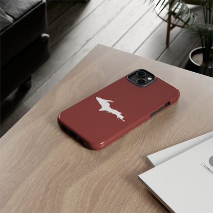 Michigan Upper Peninsula Tough Phone Case (Ore Dock Red w/ UP Outline) | Apple iPhone