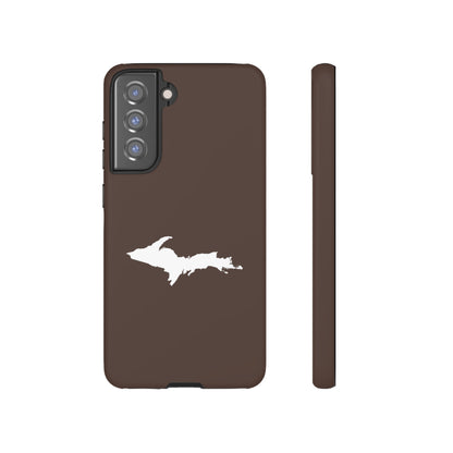 Michigan Upper Peninsula Tough Phone Case (Hickory Color w/ UP Outline) | Samsung & Pixel Android