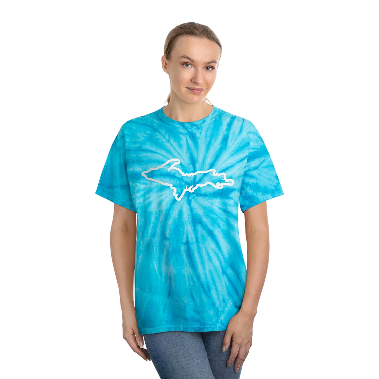 Michigan Upper Peninsula Tie-Dye T-Shirt (w/ UP Outline) | Unisex Cyclone