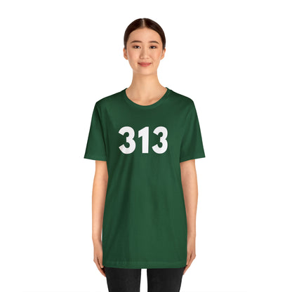 Detroit '313' T-Shirt (Geometric Sans Font) | Unisex Standard Fit