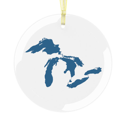 Great Lakes Christmas Ornament | Clear Glass - Blueberry
