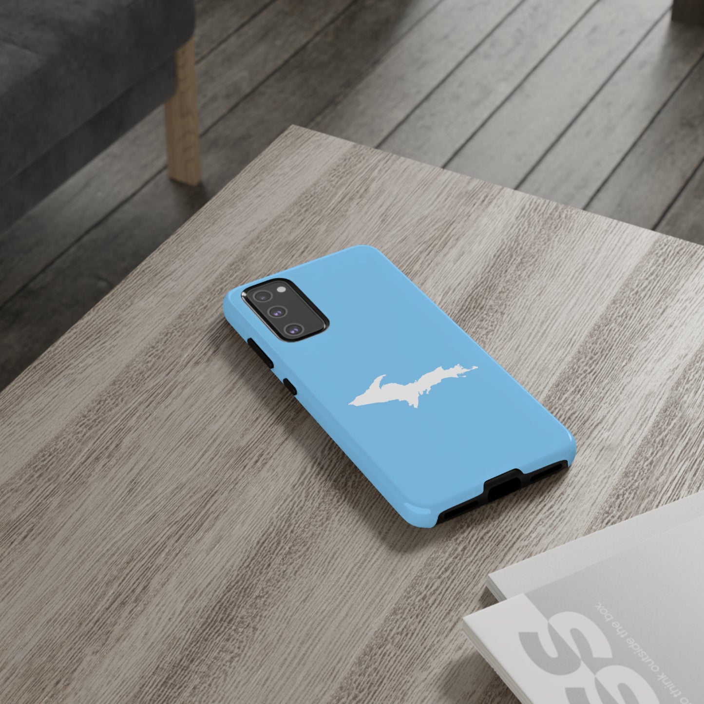 Michigan Upper Peninsula Tough Phone Case (DTW Blue w/ UP Outline) | Samsung & Pixel Android