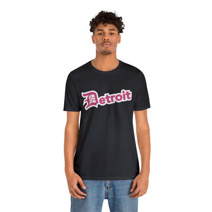 'Detroit' T-Shirt (Apple Blossom Pink w/ Old English 'D') | Unisex Standard