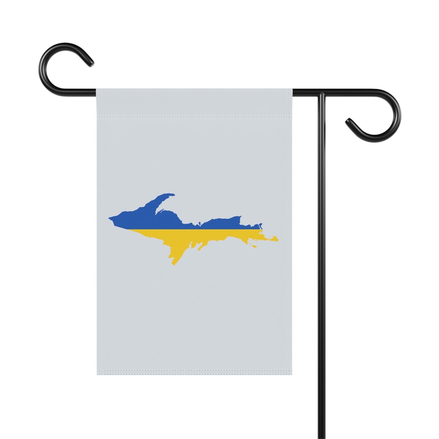 Michigan Upper Peninsula Home & Garden Flag (w/ UP Ukraine Flag) | Gossy White